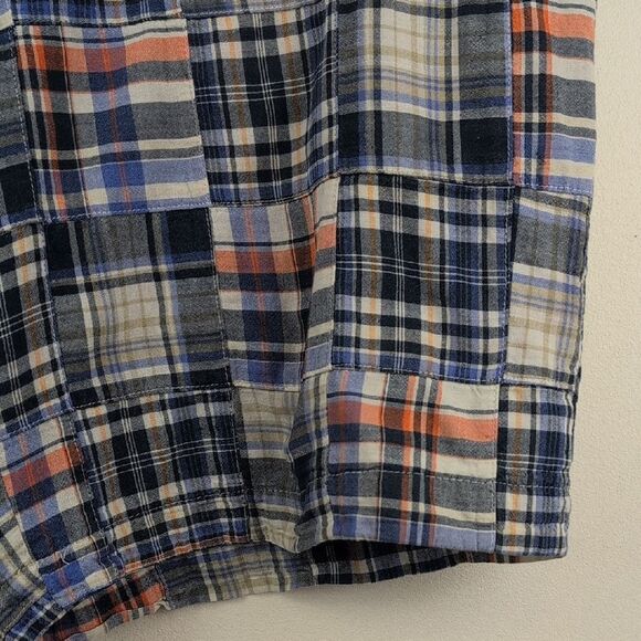Berle Cotton Madras Plaid Multicolor Patchwork Men's Shorts Size 36 80's Preppy - Picture 5 of 13
